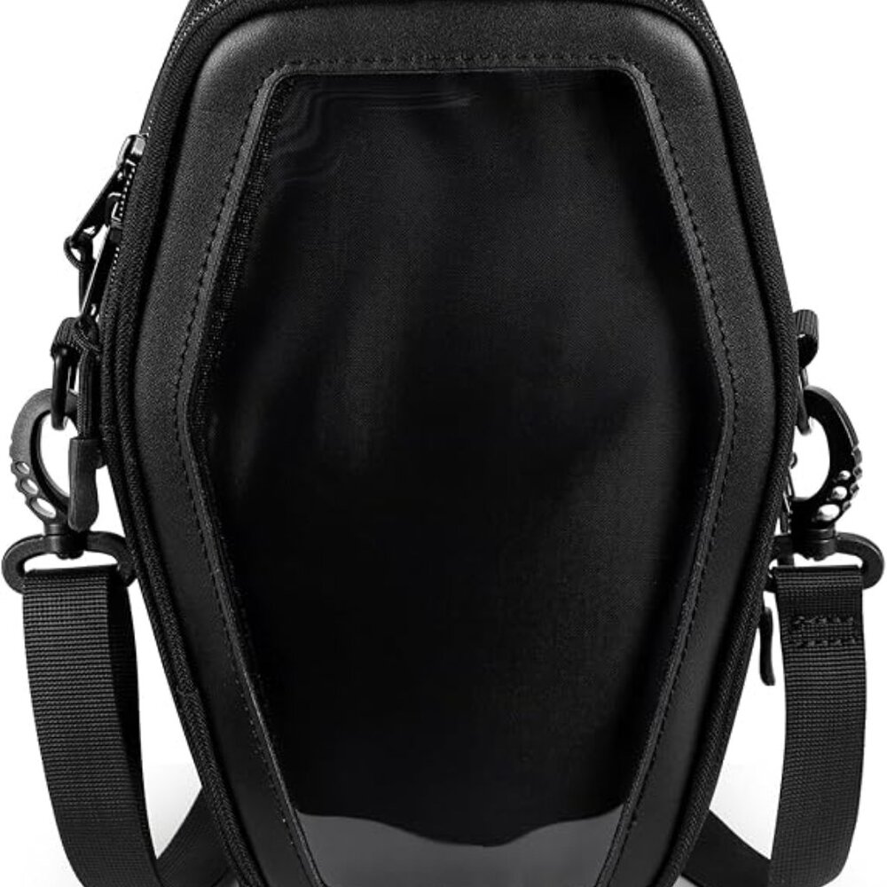 Coffin purse black bag